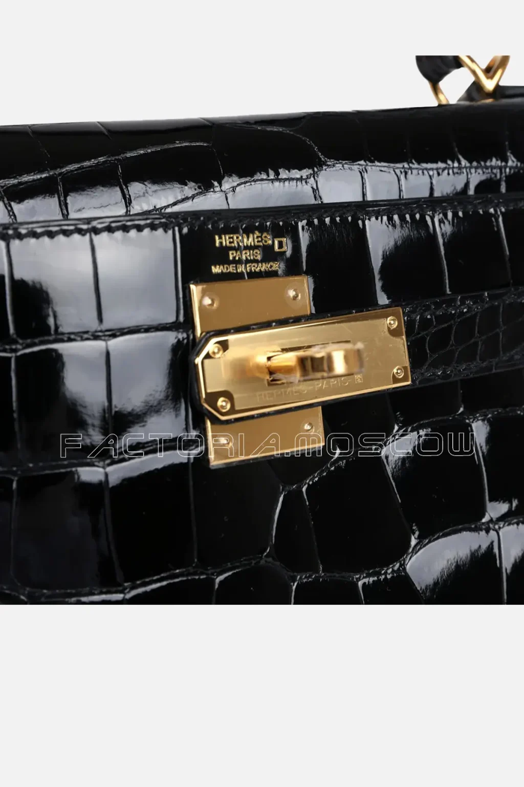 Hermès Kelly Sellier 28 Black Shiny Alligator GHW