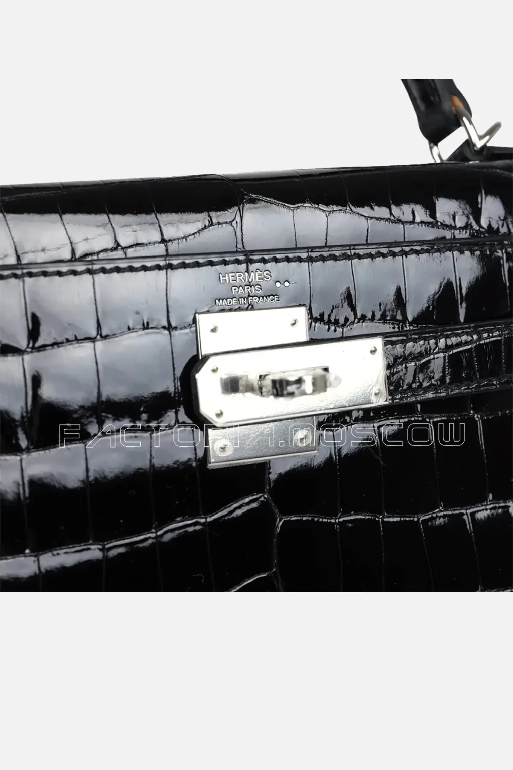 Hermès Kelly Sellier 28 Black Shiny Niloticus Crocodile PHW