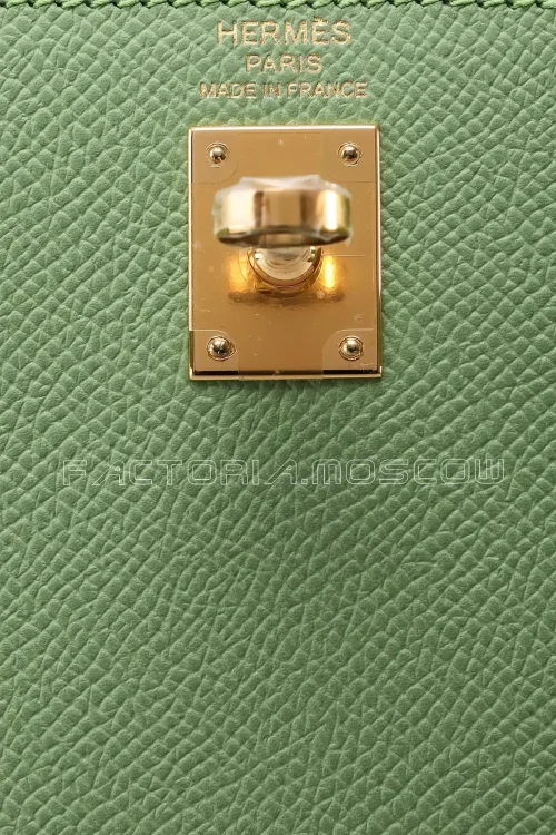 Hermes Kelly 25 Sellier Vert Criquet Epsom GHW