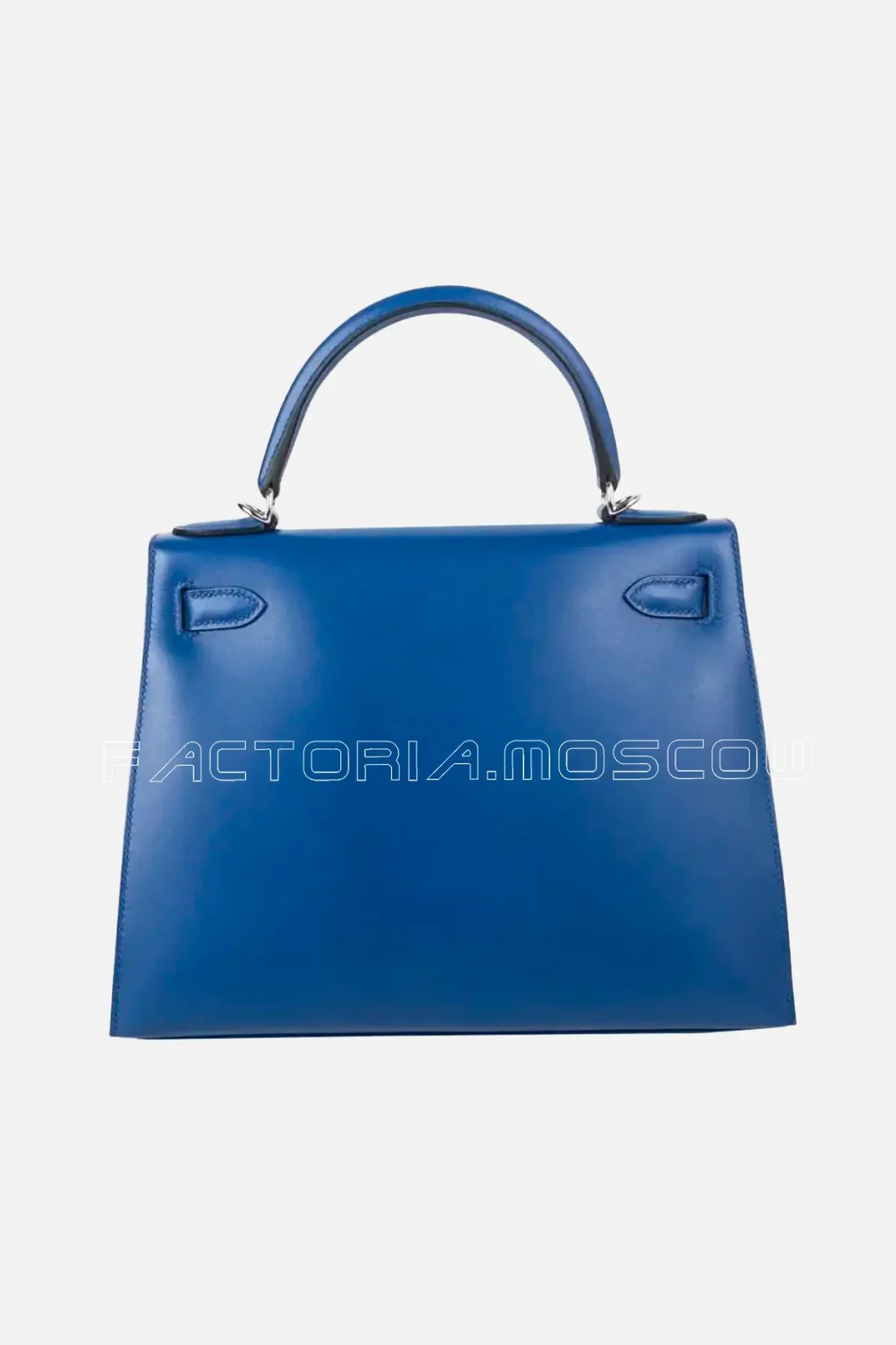 Hermes Kelly Sellier 28 Bag Blue Electric Tadelakt Leather PHW