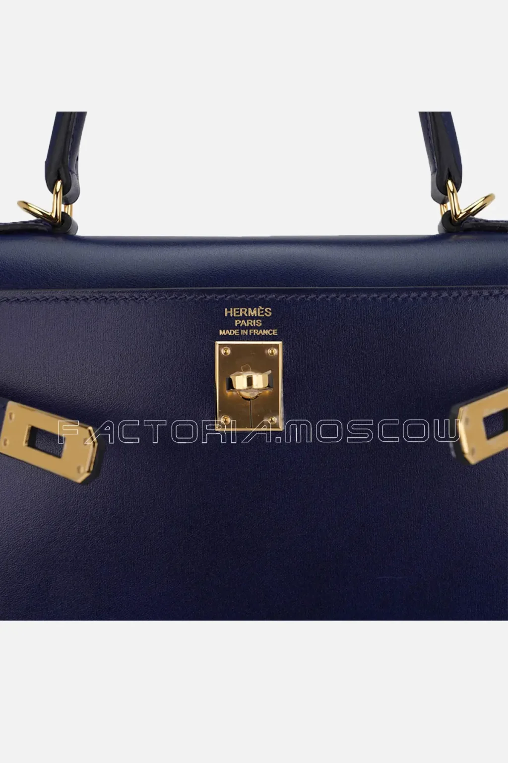 Hermes Kelly Sellier 25 Bag Blue Sapphire Box Leather GHW