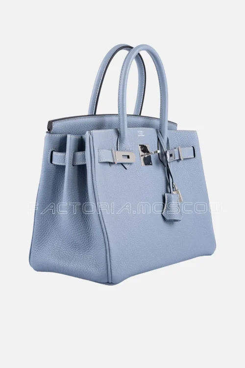 Hermes Birkin 30 Blue Saint Cyr Clemence PHW
