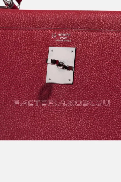 Hermès HSS Kelly Retourne 28 Togo Rouge Grenat/Gris Asphalt PHW