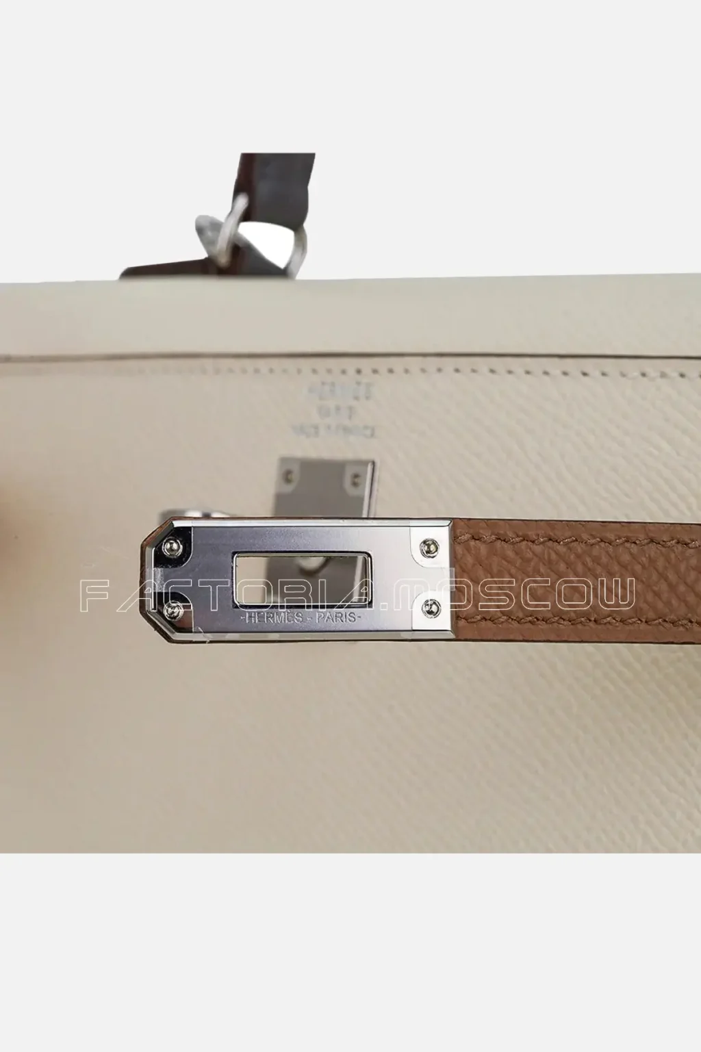 Hermes Kelly Sellier 25 Bag Nata, Chai & Gris Meyer Epsom Leather PHW