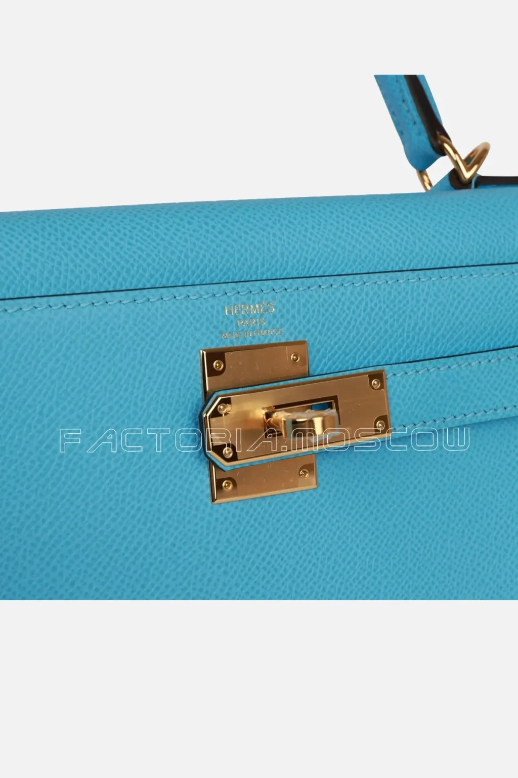 Hermès Kelly Sellier 28 Celeste Epsom GHW