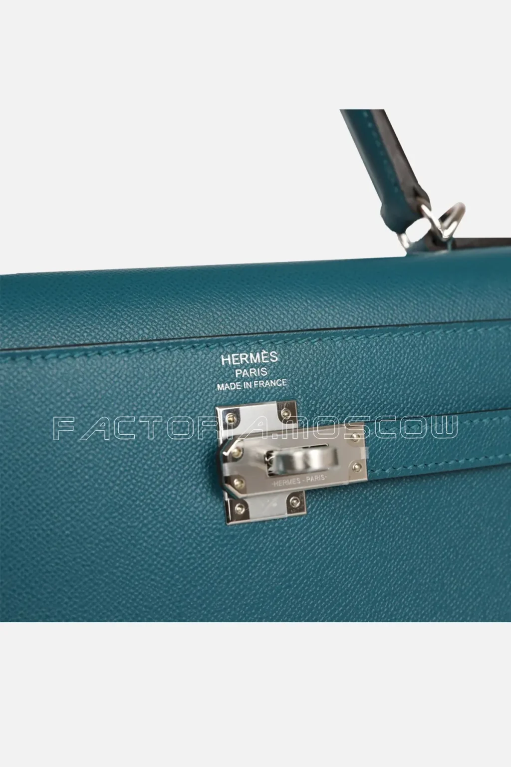 Hermès Kelly Sellier 25 Vert Bosphore Verso Madame PHW
