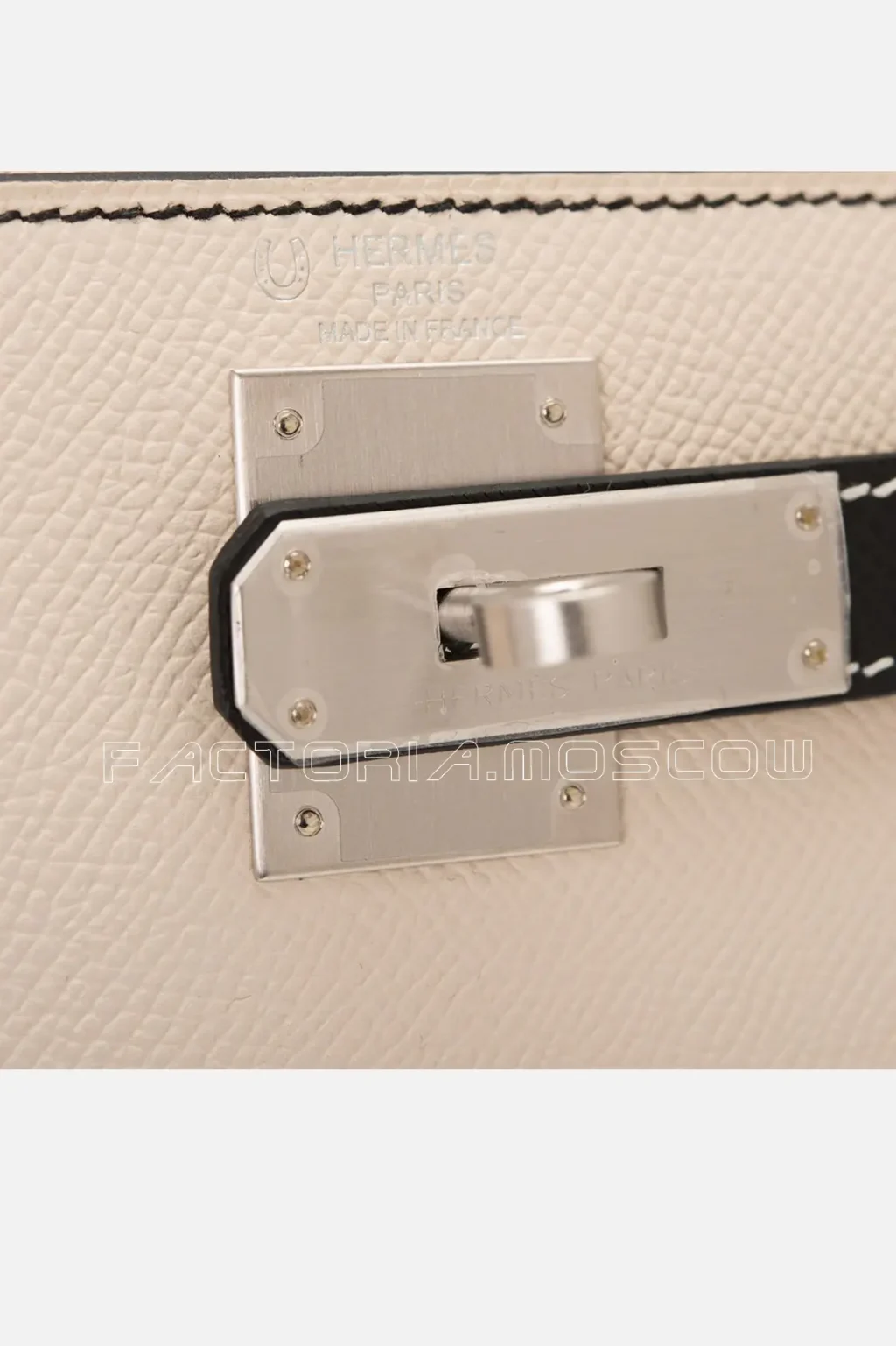 Hermes HSS Kelly Sellier 28 Bi-Color Craie And Black Epsom Brushed PHW