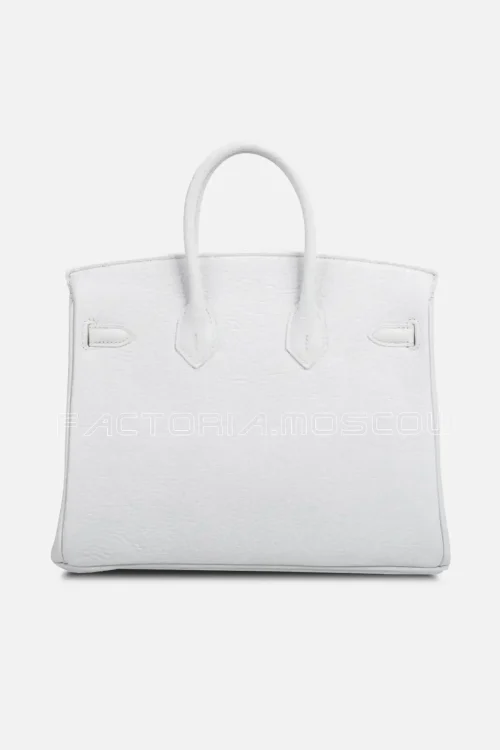 Hermes Birkin 25 Bag HSS White Clemence Trench Interior Brushed PHW