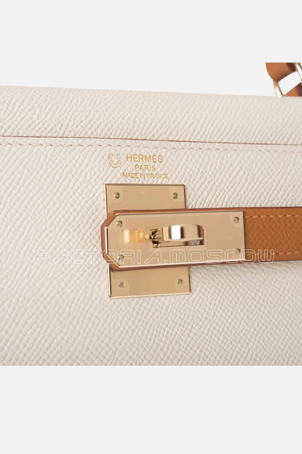 Hermes HSS Kelly Sellier 28 Bi-Color Craie And Gold Epsom Permabrass Hardware