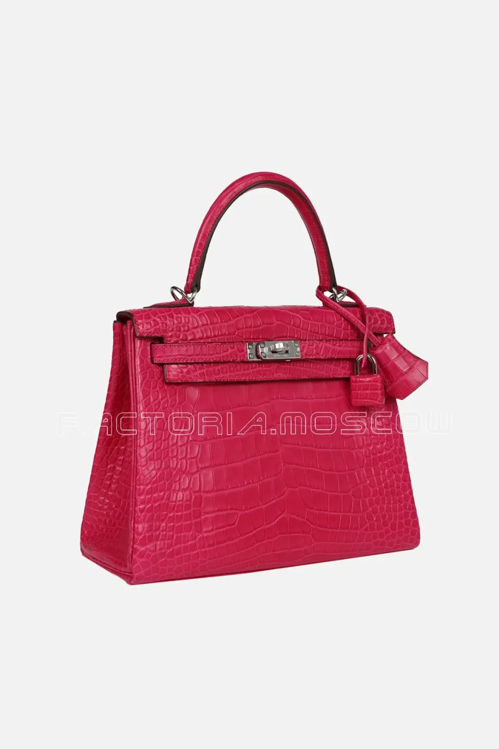 Hermès Kelly Retourne 25 Framboise Matte Alligator PHW
