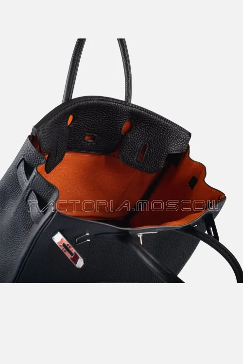 Hermes Birkin 30 Bi-color Black Togo And Orange H PHW