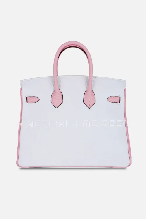 Hermes Special Order HSS Birkin 25 Bag Rose Sakura & White Clemence GHW