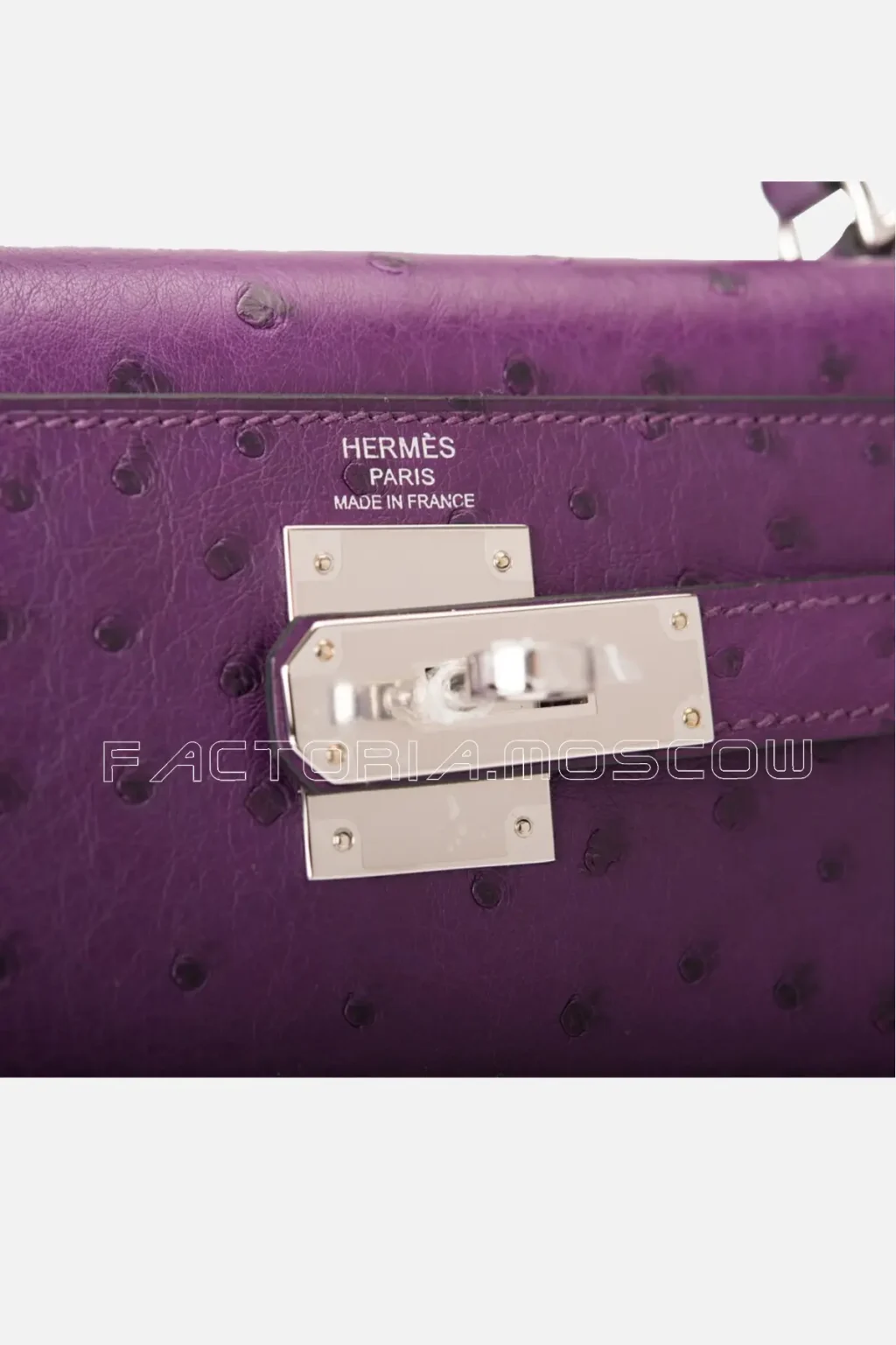 Hermès Kelly Sellier 28 Ostrich Colour Violine PHW