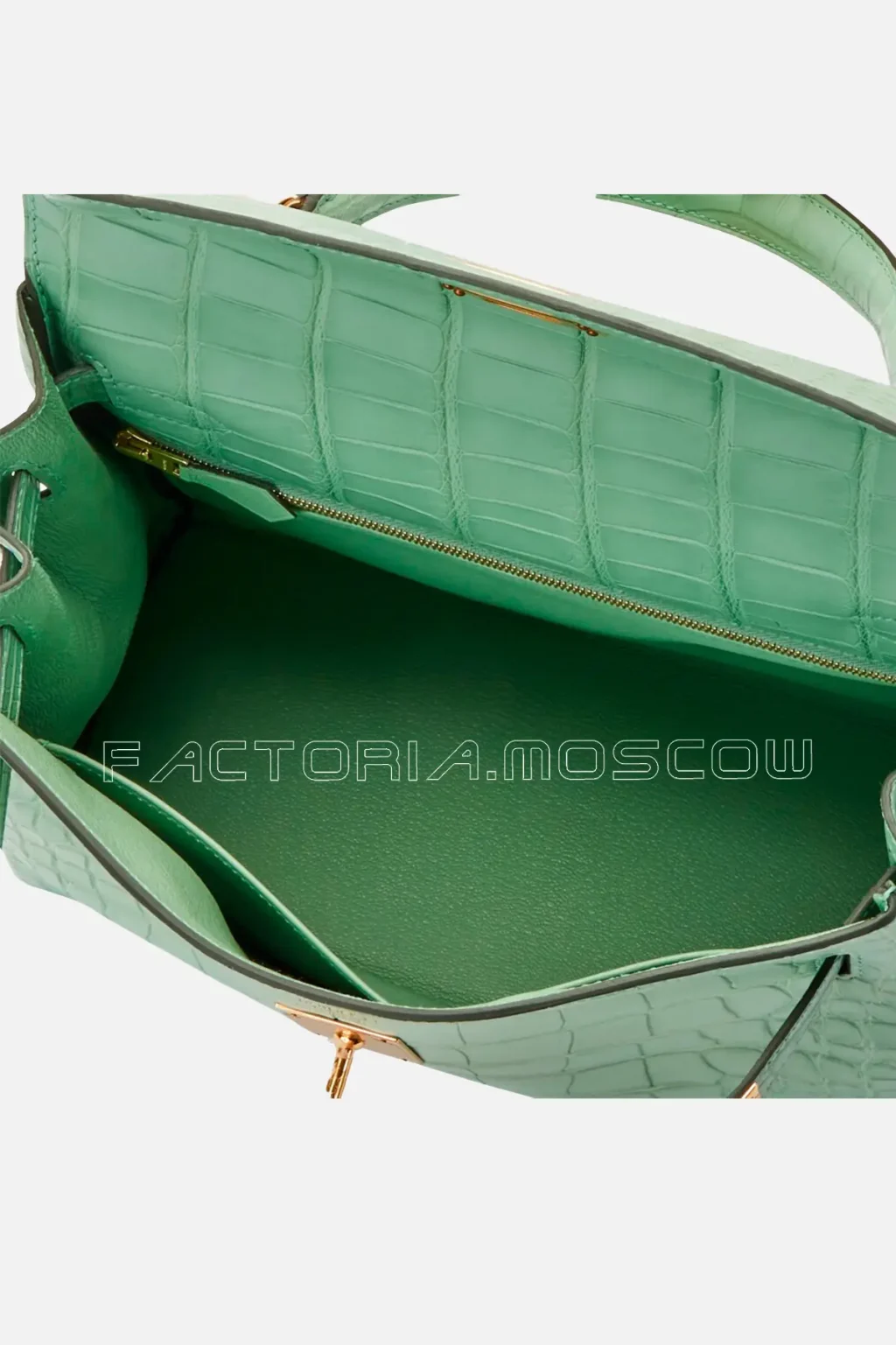 Hermès Kelly Retourne 28 Matte Alligator Colour Vert D'Eau GHW
