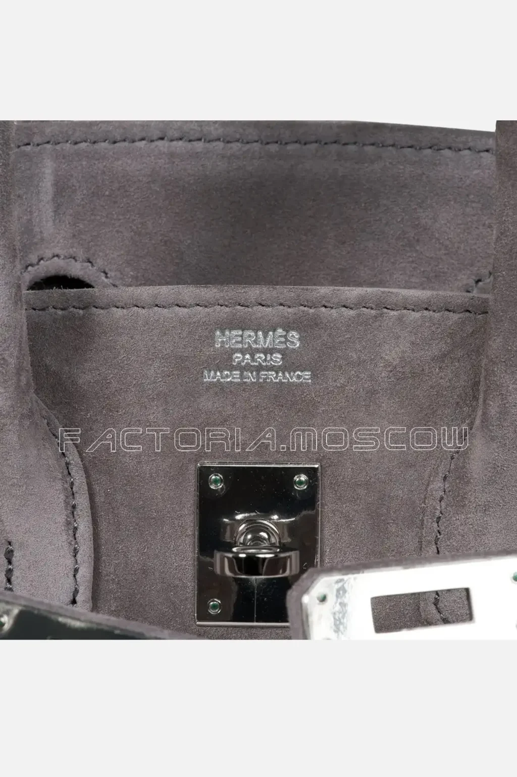 Hermes Birkin 25 Bag Gris Fume Doblis Suede PHW