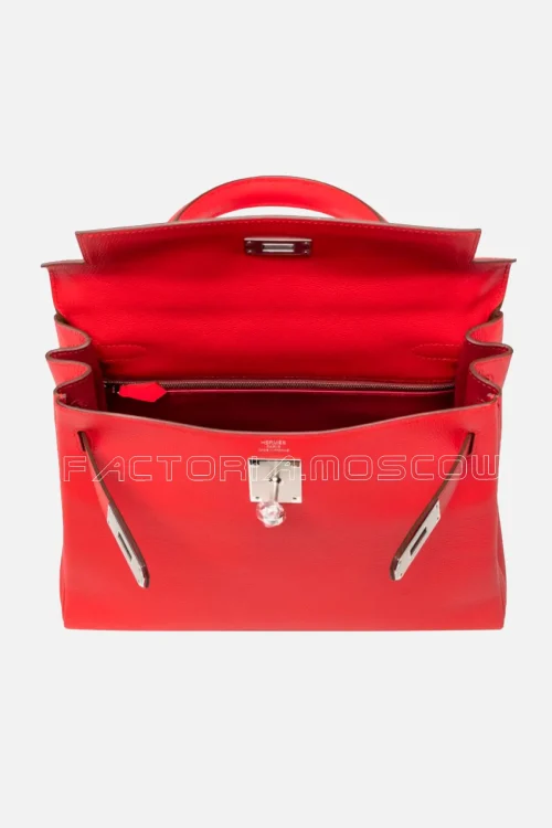 Hermès Kelly Retourne 28 Evercolor Rouge Coeur And Rouge Grenat Evercolor Verso PHW
