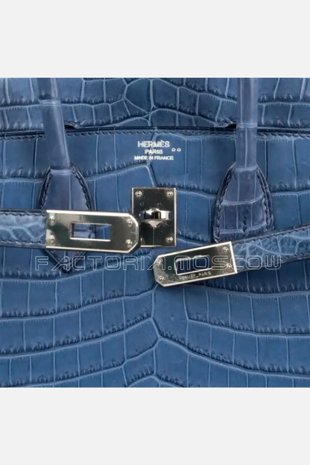 Hermes Birkin 25 Bag Blue Brighton Matte Crocodile PHW
