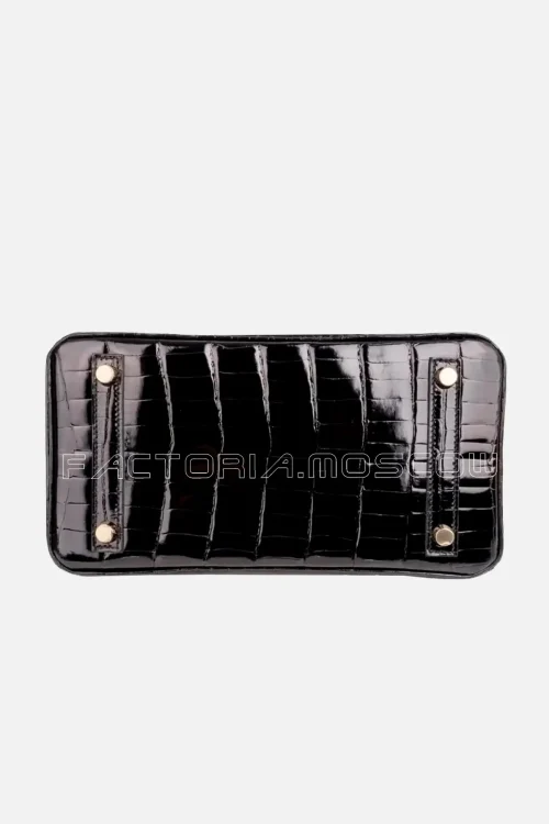 Hermes Birkin 25 Bag Black Crocodile Lisse GHW