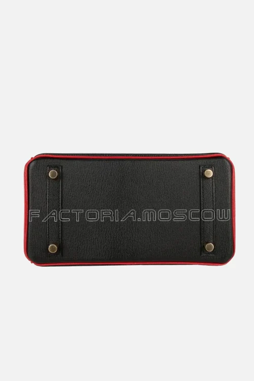 Hermes Birkin HSS 25 Bag Noir / Rouge Casaque Chevre Brushed GHW