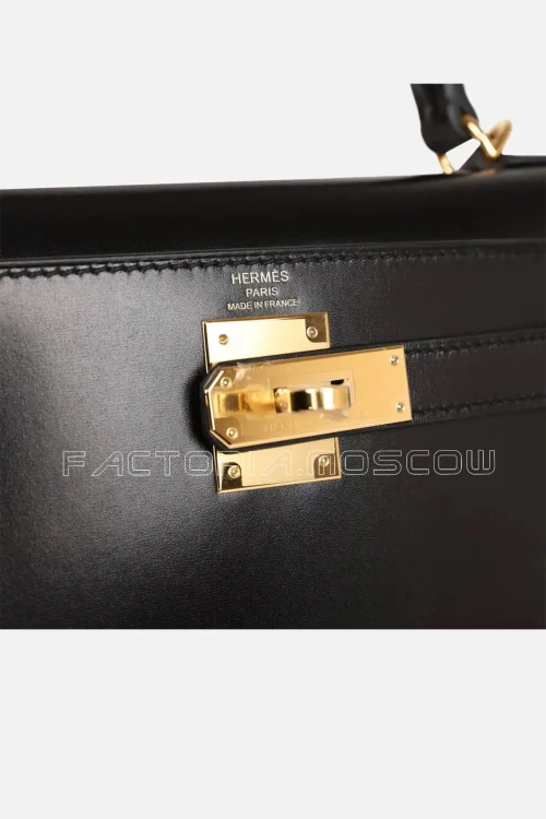 Hermès Kelly Sellier 28 Black Box GHW
