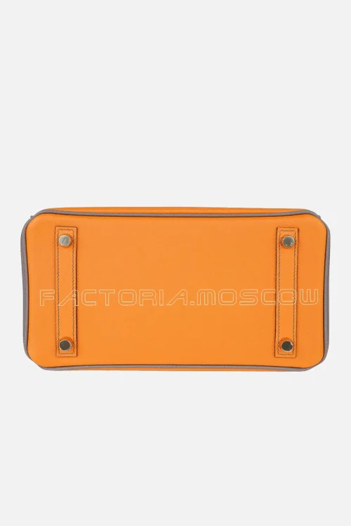 Hermes Birkin HSS 25 Epsom Jaune Ambre / Gris Asphalte GHW