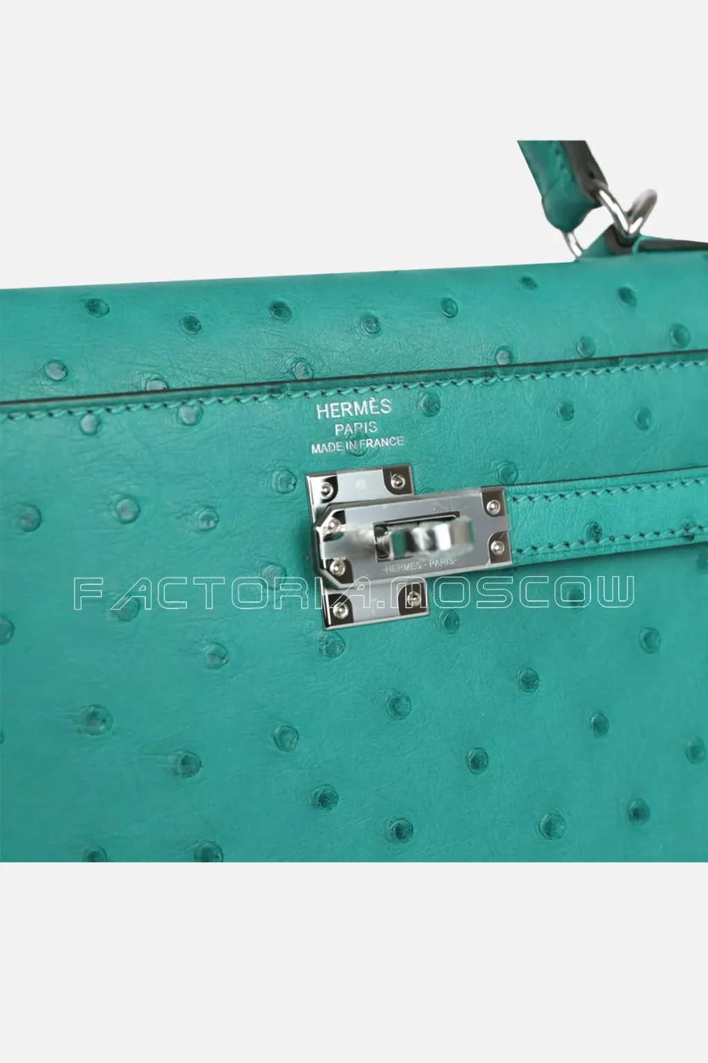 Hermès Kelly Sellier 25 Vert Verone Ostrich PHW