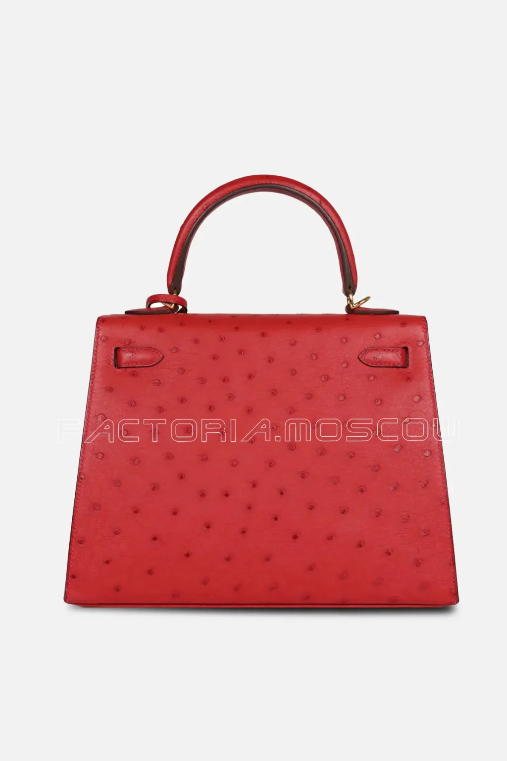 Hermès Special Order (HSS) Kelly Sellier 25 Rouge Vif Verso Ostrich GHW