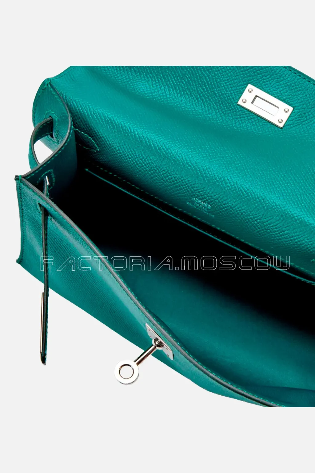 Hermès Kelly Pochette Epsom Colour Malachite PHW