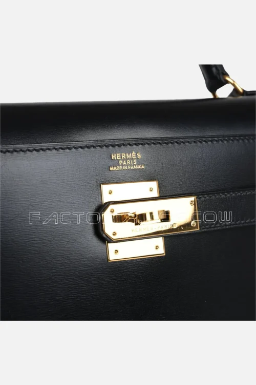 Hermès Kelly Sellier 32 Black Box GHW