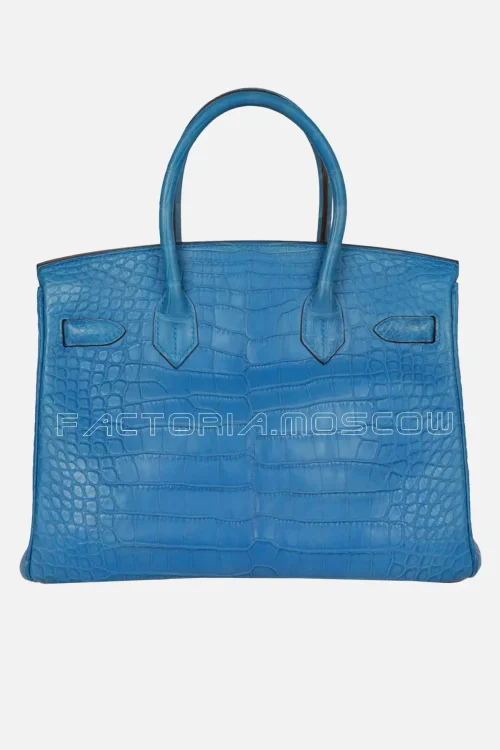 Hermès Birkin 30 Bleu Mykonos Matte Alligator PHW
