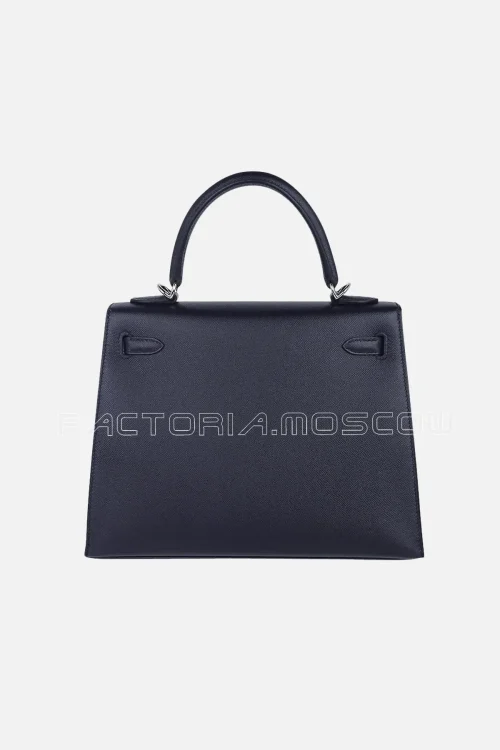Hermes HSS Kelly Sellier 25 Bag Bleu De Minuit & Etrusque Veau Madame Leather PHW