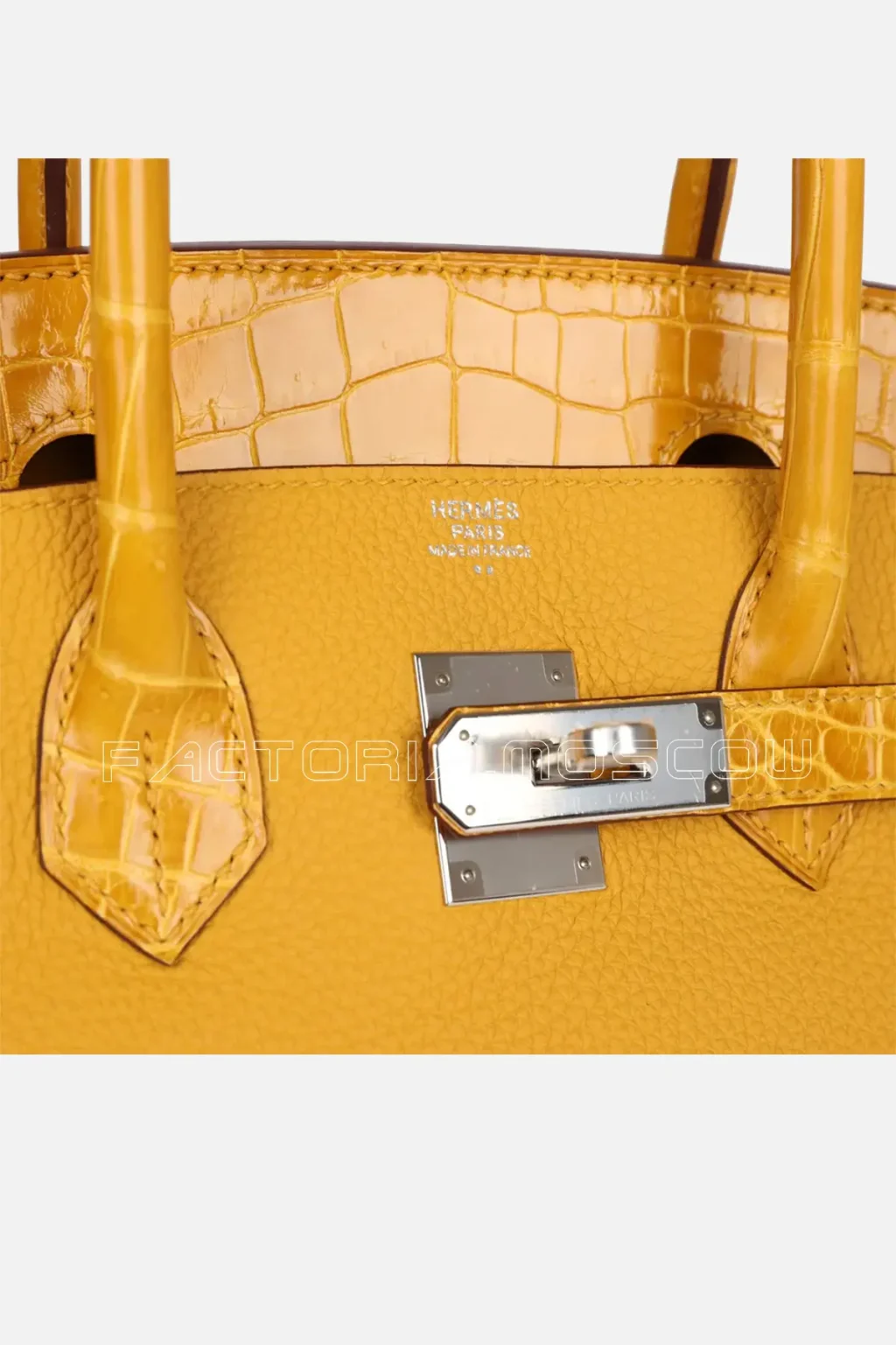 Hermès Birkin 30 Jaune Ambre Shiny Niloticus Crocodile and Togo Touch PHW