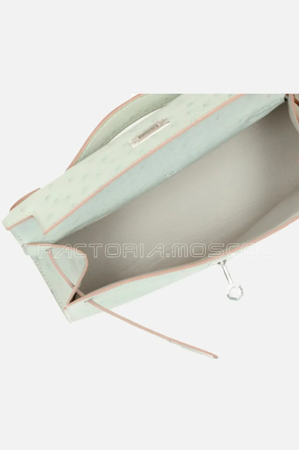 Hermès Kelly Pochette Gris Perle Ostrich PHW