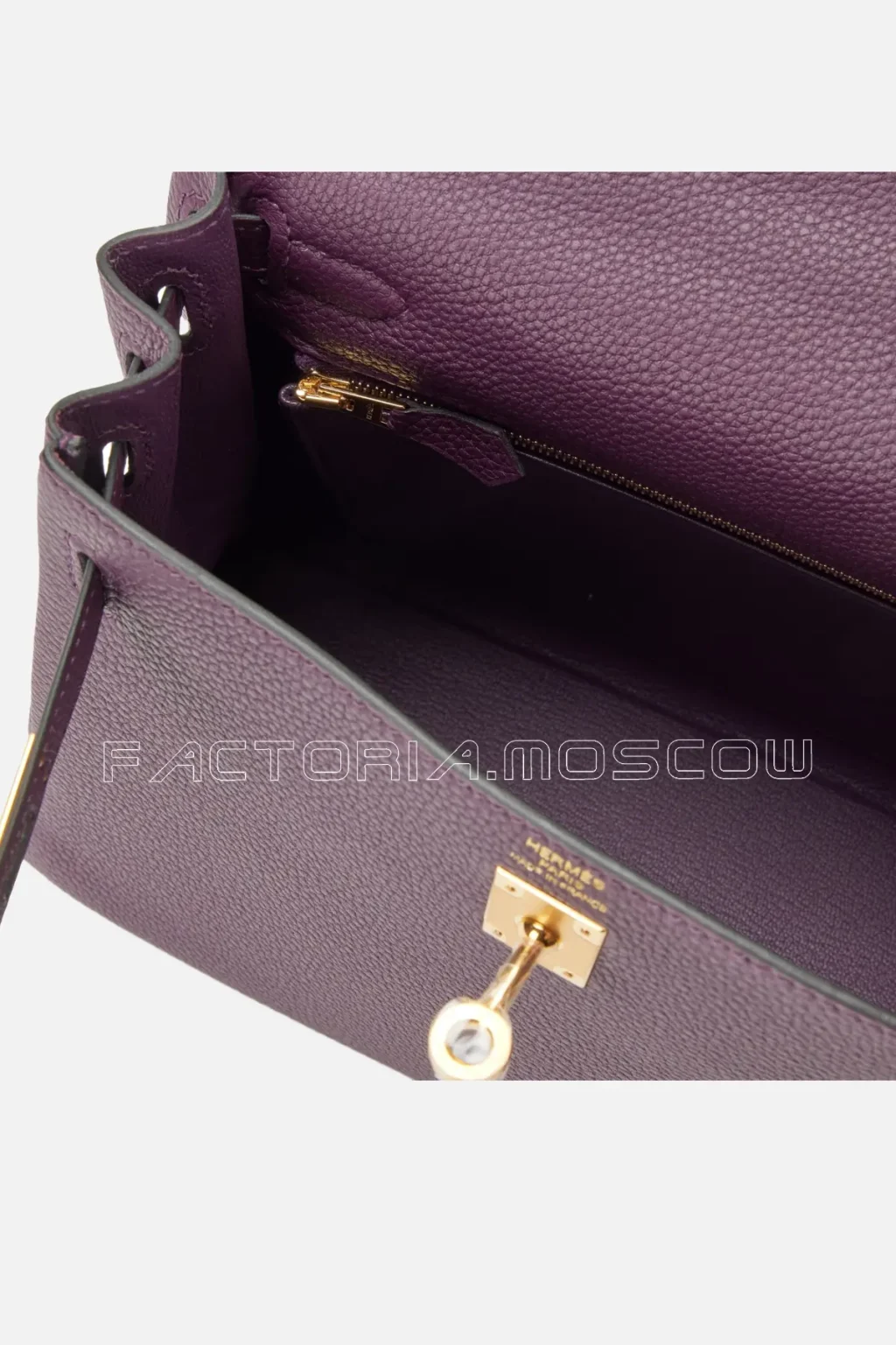 Hermès Kelly Retourne 25 Togo Colour Cassis GHW