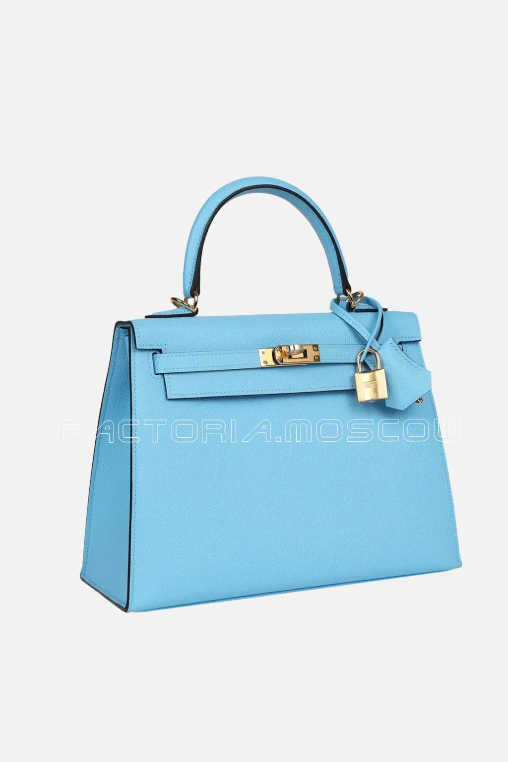 Hermès Kelly Sellier 25 Celeste Epsom GHW