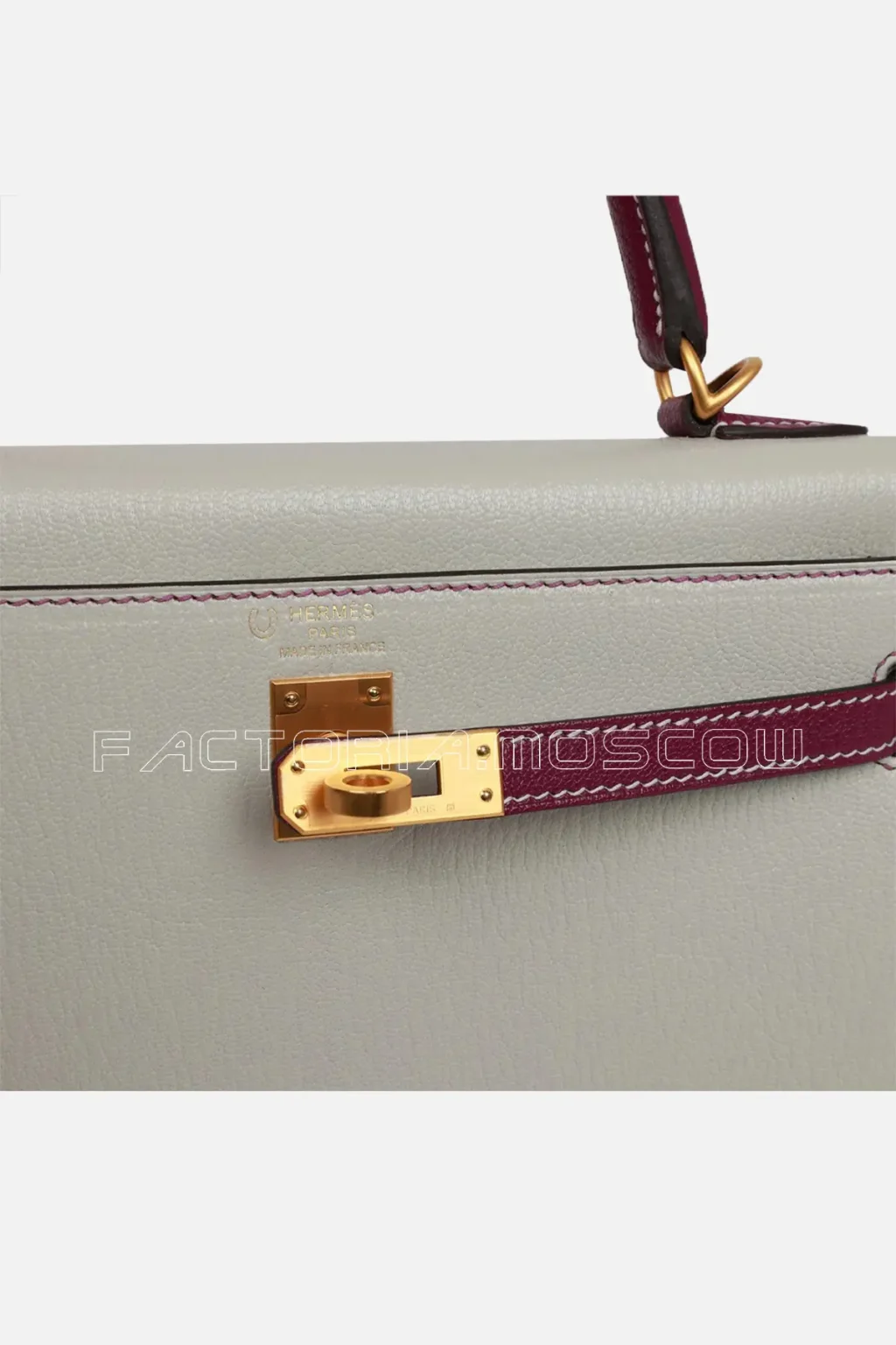 Hermès Special Order (HSS) Kelly Sellier 25 Gris Perle and Anemone Chevre Brushed GHW
