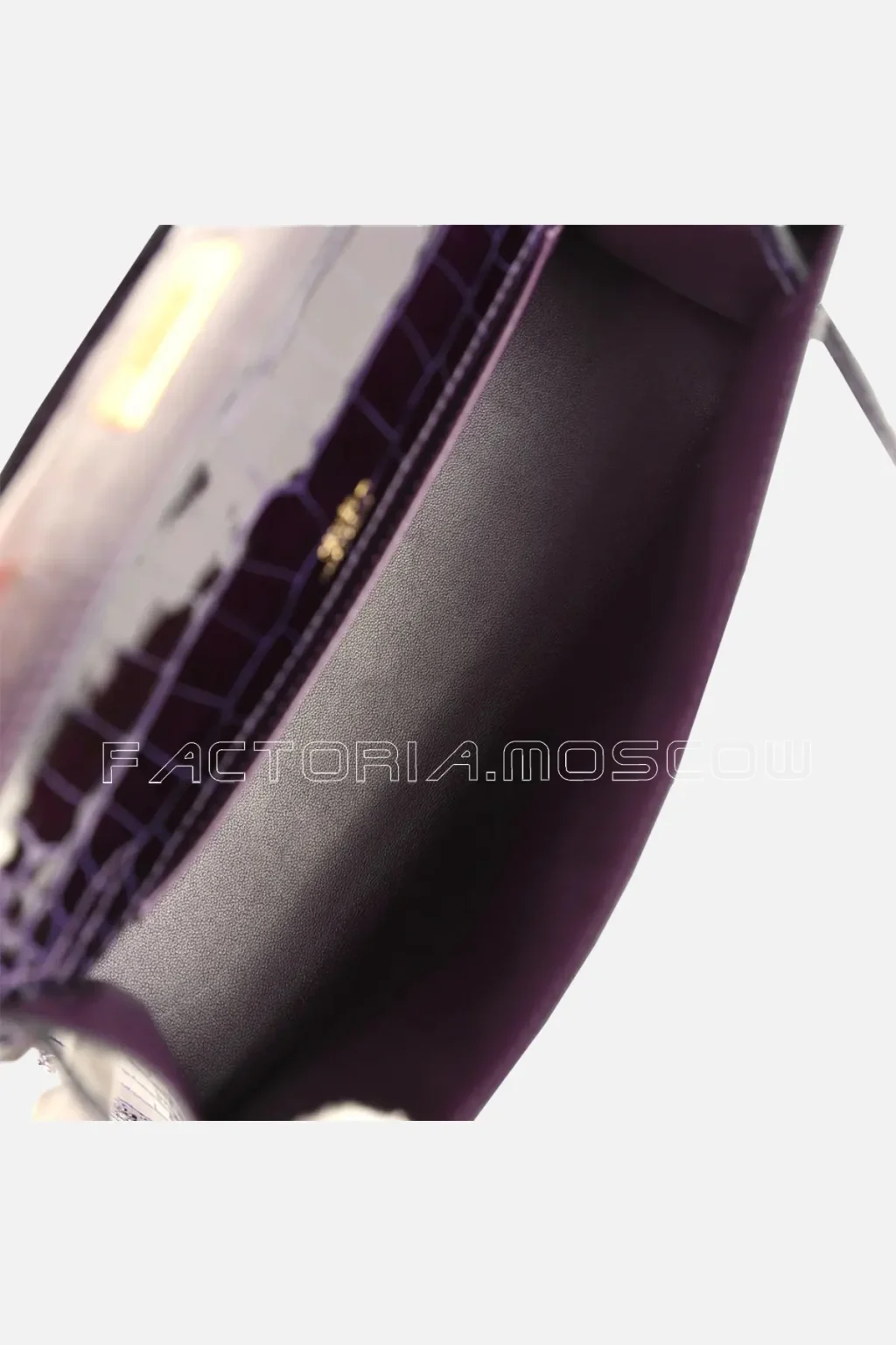 Hermès Kelly Pochette Shiny Alligator Mississippiensis Colour Amethyst GHW