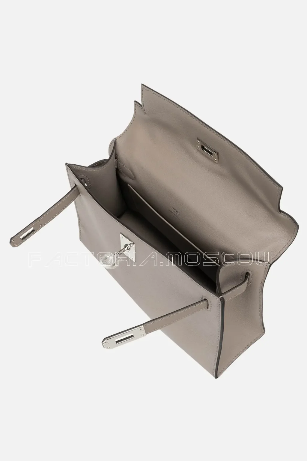 Hermès Kelly Pochette Swift Colour Gris Asphalte PHW