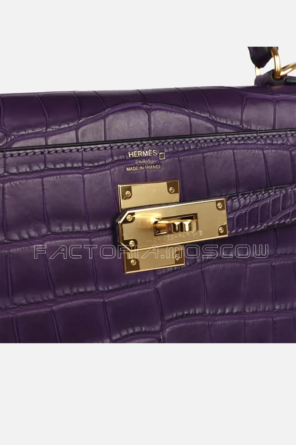 Hermès Kelly Retourne 28 Amethyst Matte Alligator GHW