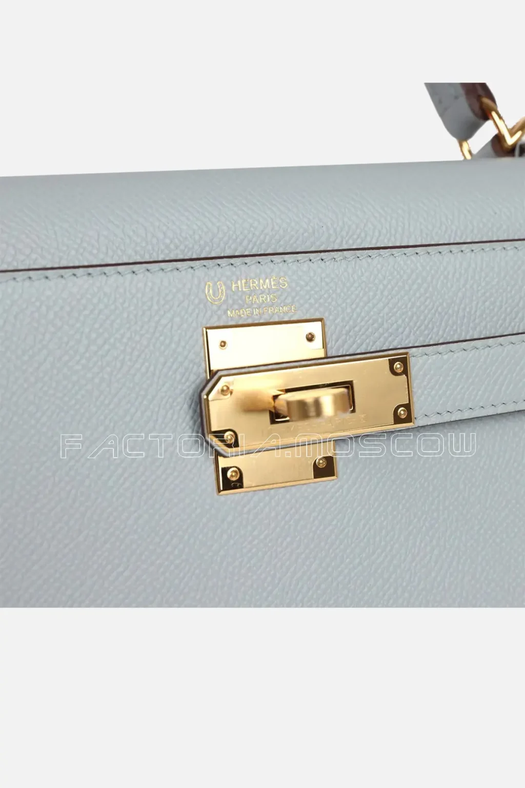 Hermès Special Order (HSS) Kelly Sellier 28 Bleu Glacier Verso Epsom GHW