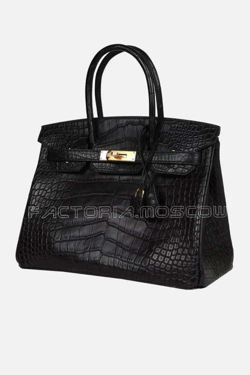 Hermès Birkin 30 Black Matte Alligator GHW