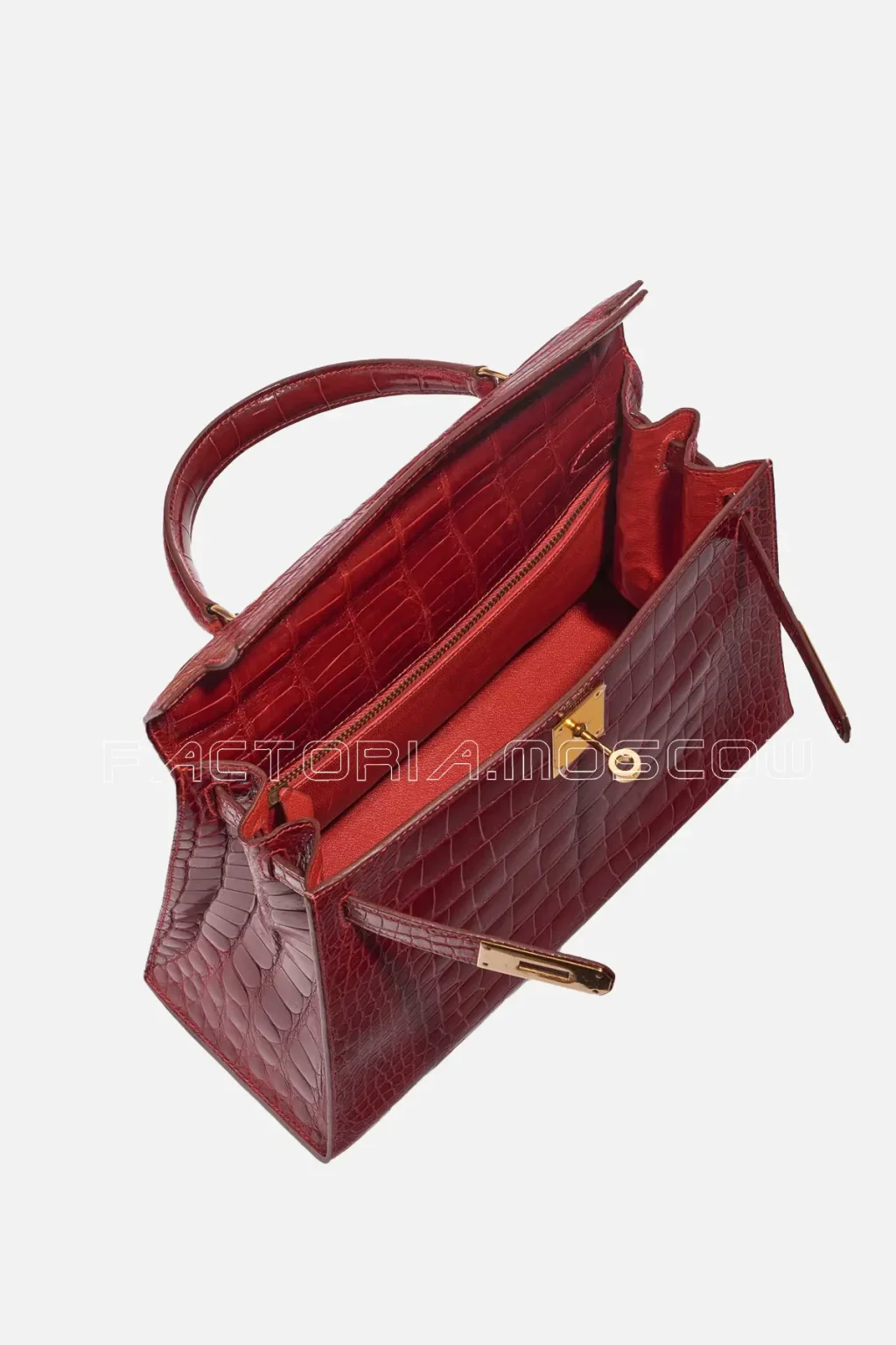 Hermès Kelly Sellier 28 Alligator Rouge Vif GHW
