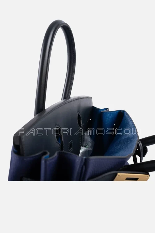 Hermes Birkin Touch 30 Bleu (Blue) Encre Sombrero & Bleu Obscur Taurillon Clemence GHW
