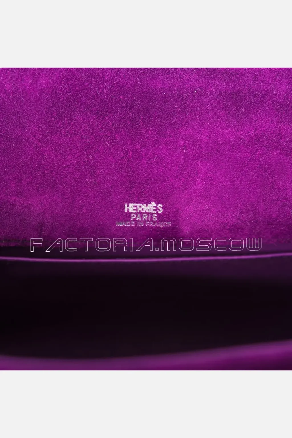 Hermes Kelly Pochette Clutch Doblis Suede Colour Violet PHW