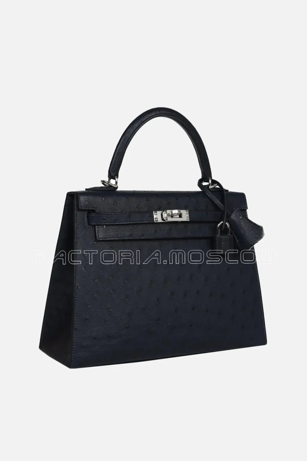 Hermès Special Order (HSS) Kelly Sellier 25 Bleu Indigo Verso Ostrich PHW