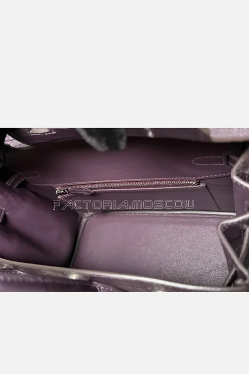 Hermes Birkin 25 Alligator Matte Colour Raisin Hardware PHW
