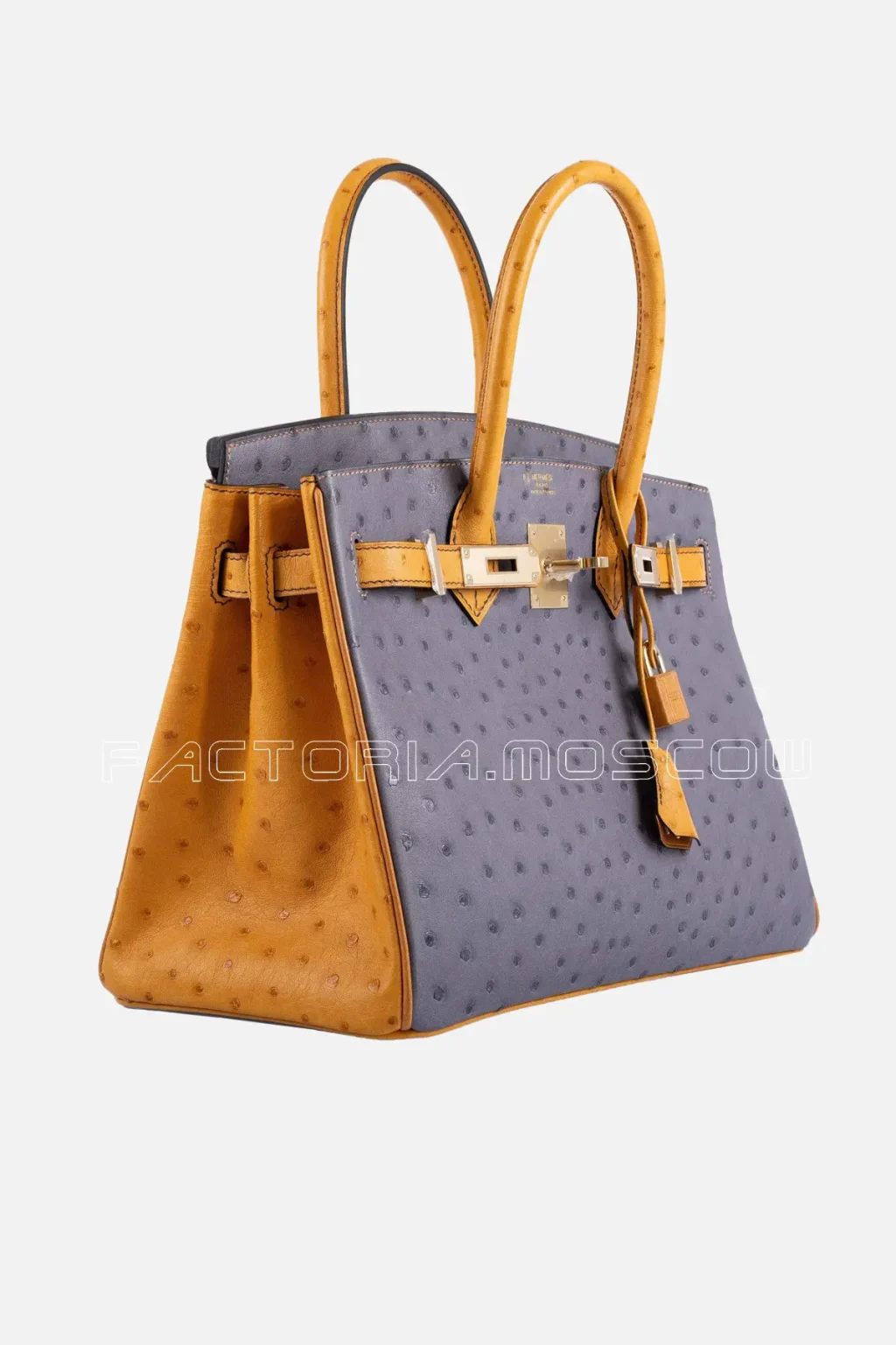Hermes Birkin 30 HSS Gris Agate & Saffron Ostrich GHW