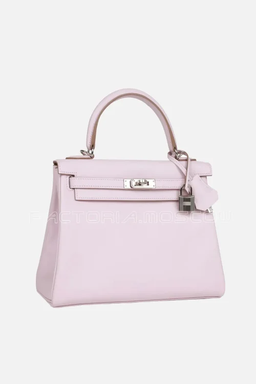 Hermès Kelly Retourne 25 Mauve Pale Swift PHW