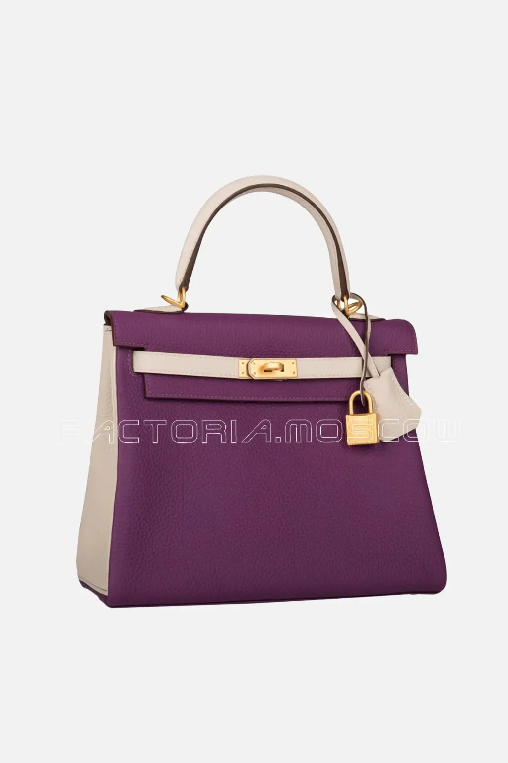 Hermès Special Order (HSS) Kelly Retourne 25 Anemone and Craie Togo Brushed GHW