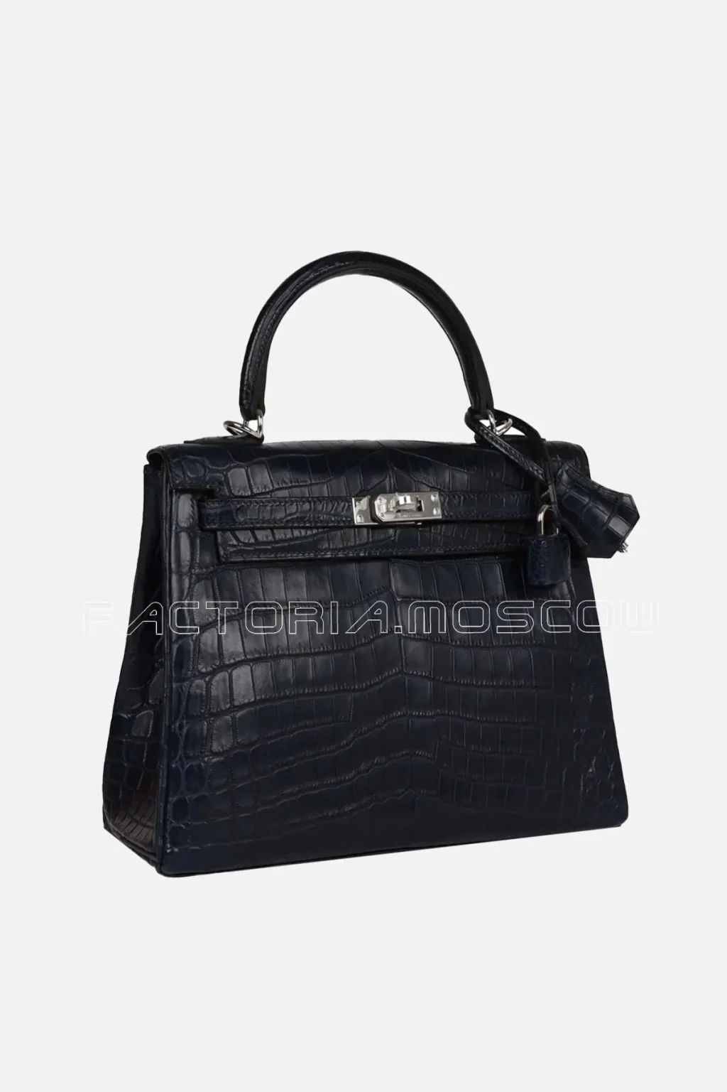 Hermès Kelly Retourne 25 Bleu Indigo Matte Niloticus Crocodile PHW